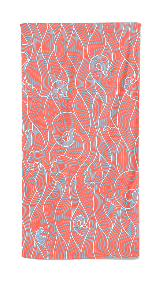 UPF 50 Beach Towel/Wrap - Peach Wave