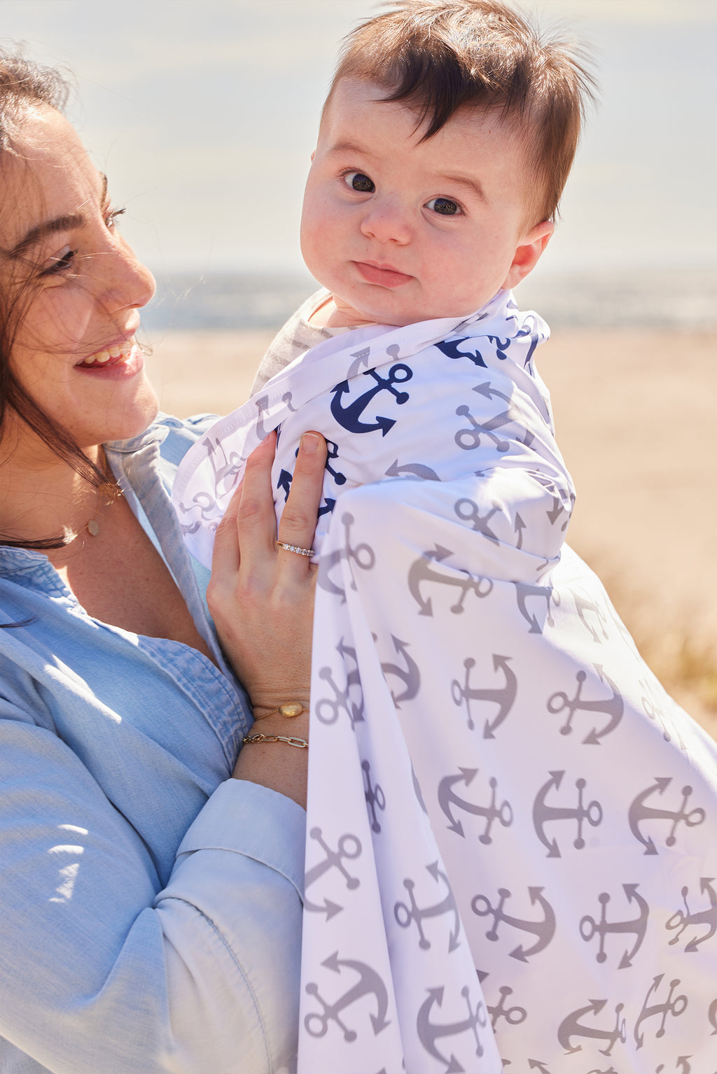 UPF 50 Beach Towel/Wrap  - Anchors Away