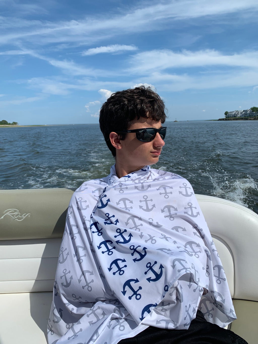 UPF 50 Beach Towel/Wrap  - Anchors Away