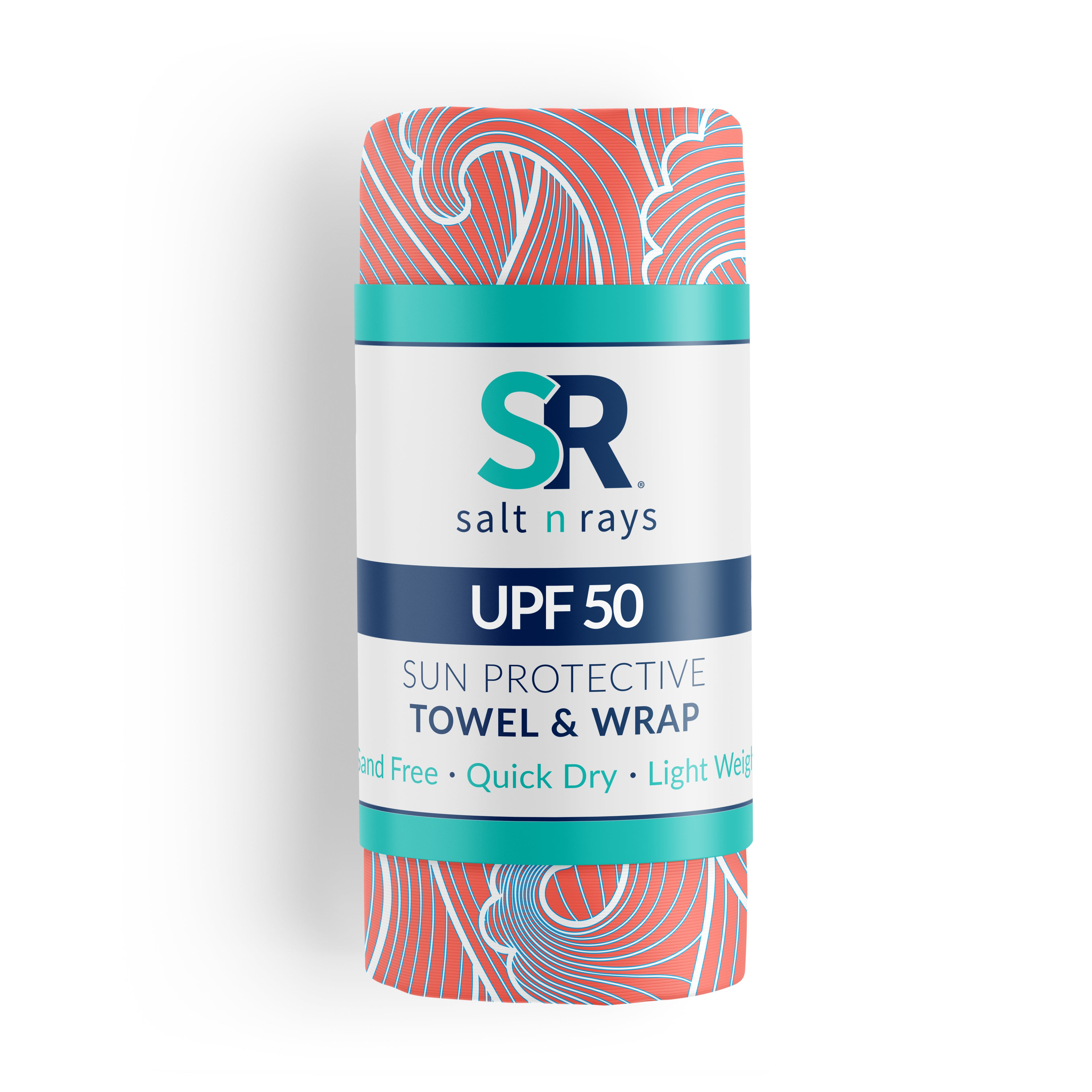 UPF 50 Beach Towel/Wrap - Peach Wave