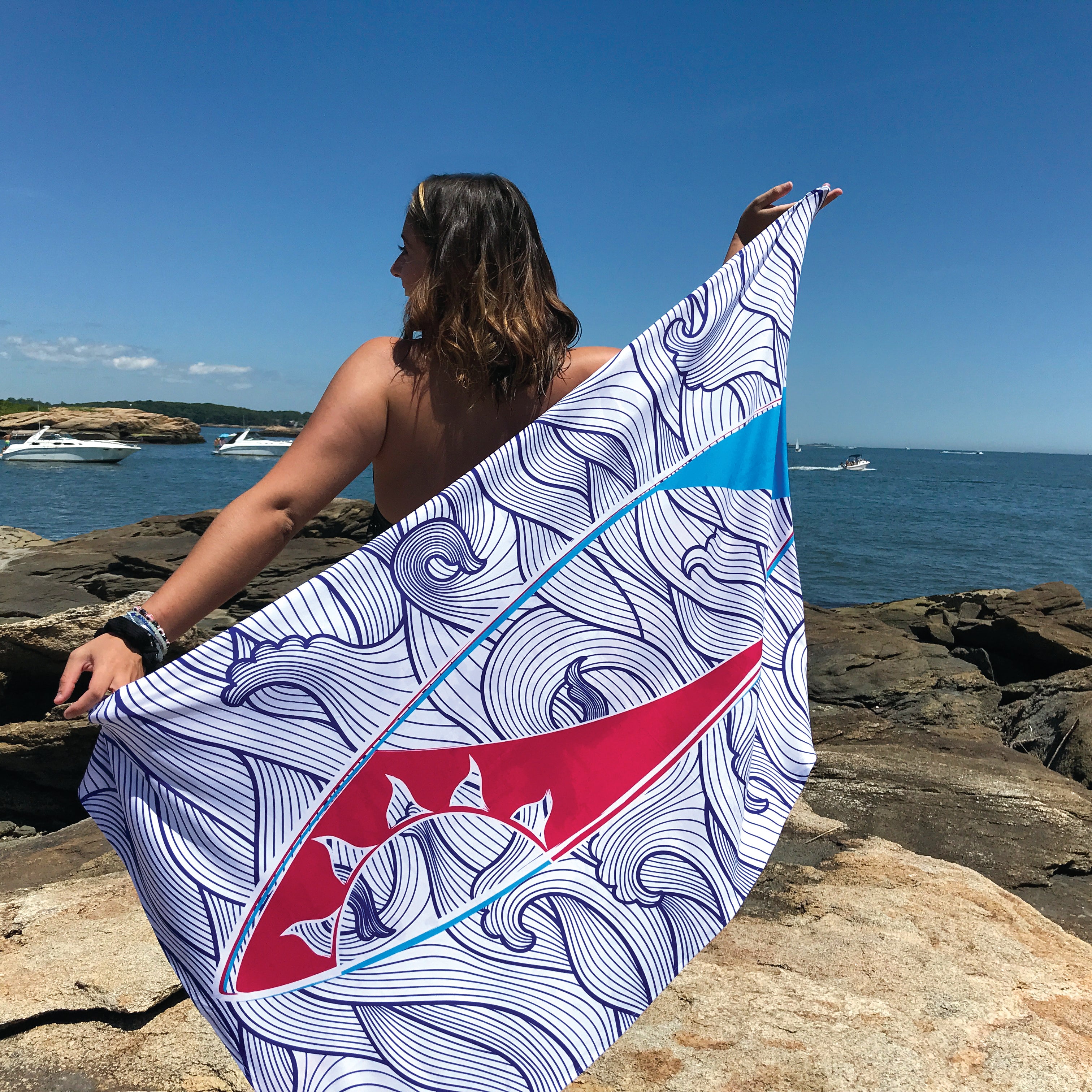 UPF 50 Beach Towel/Wrap - Surf's Up