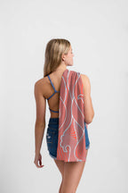 UPF 50 Beach Towel/Wrap - Peach Wave